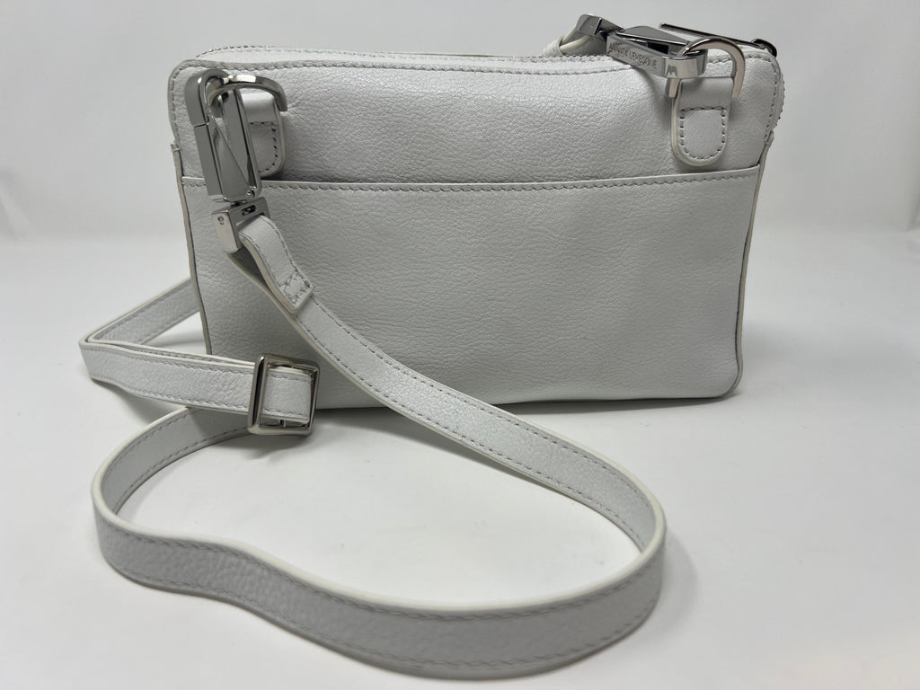 Petit sac bandoulière en Cuir Blanc, Annie