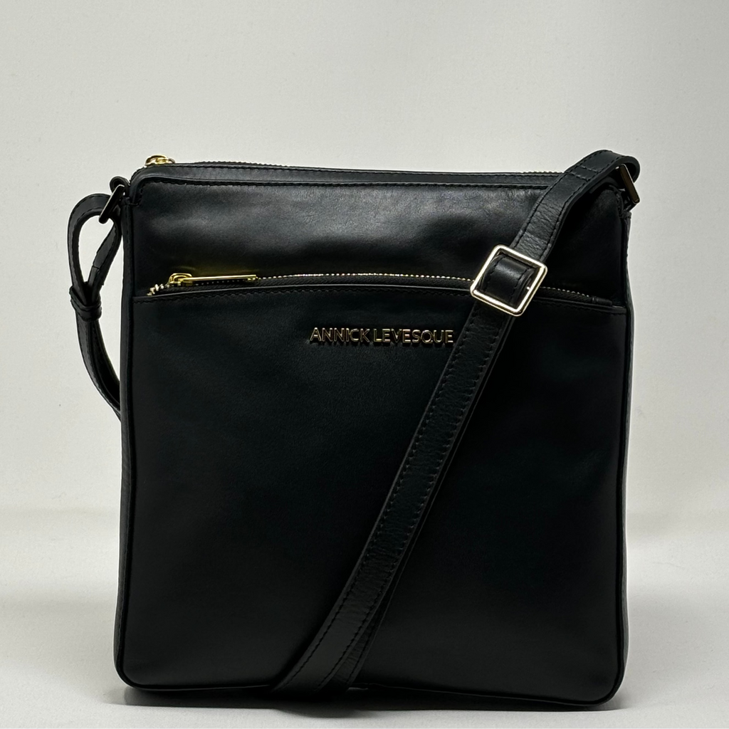 Sac à Bandoulière en cuir Noir | Gisèle