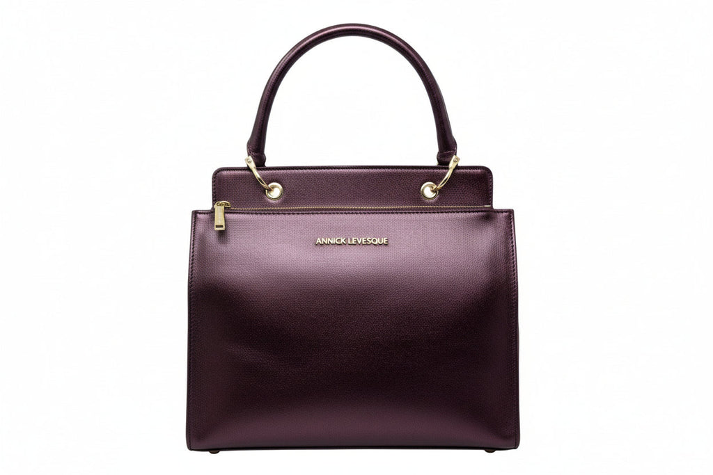 Sac à Main en Cuir Véritable Aubergine - Chloé