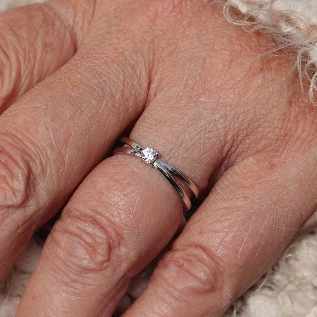 Bague Croisée en argent sterling