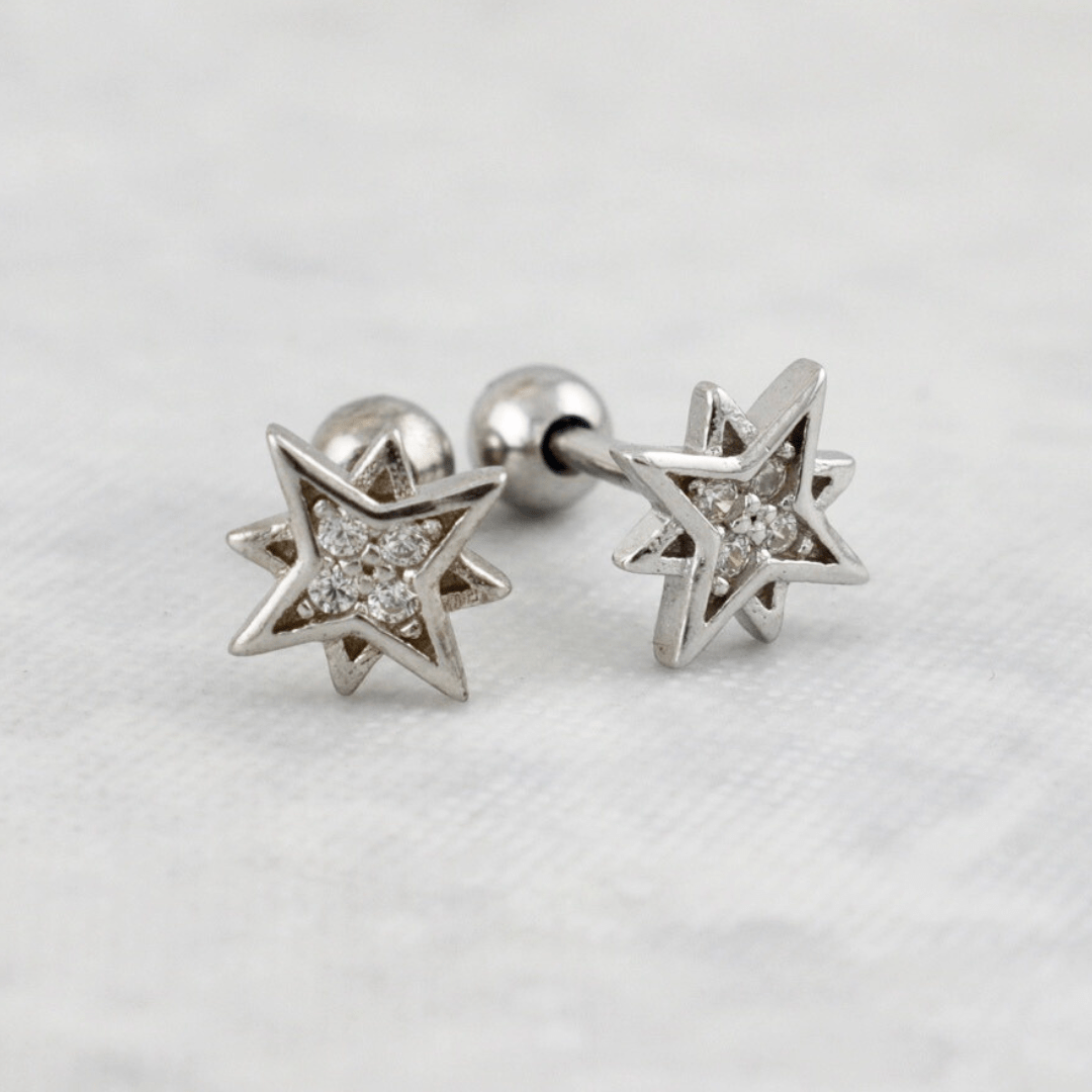 Boucles d'oreilles Étoiles du Nord en argent sterling