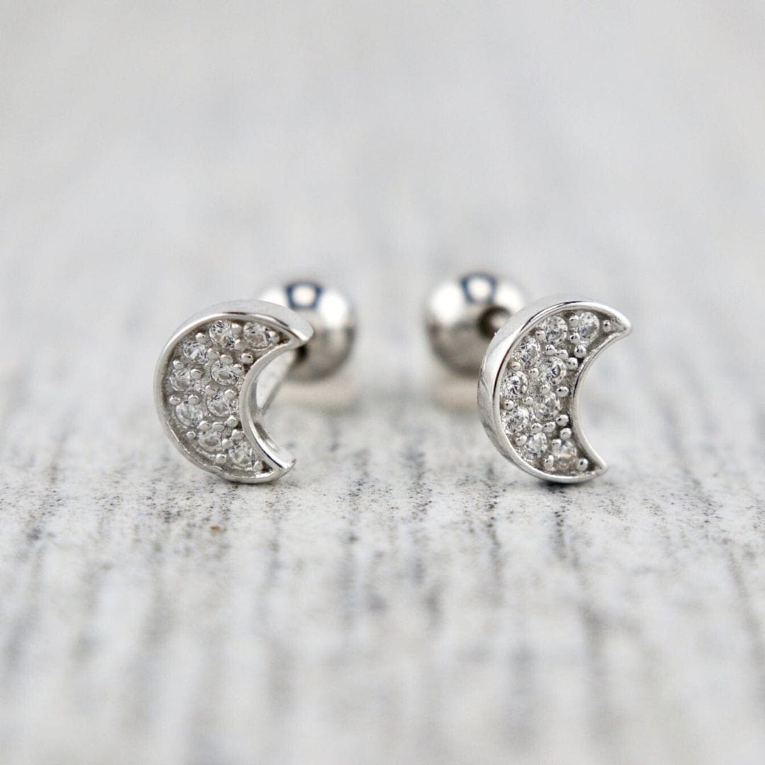 Boucles d'oreilles Lunes en argent sterling