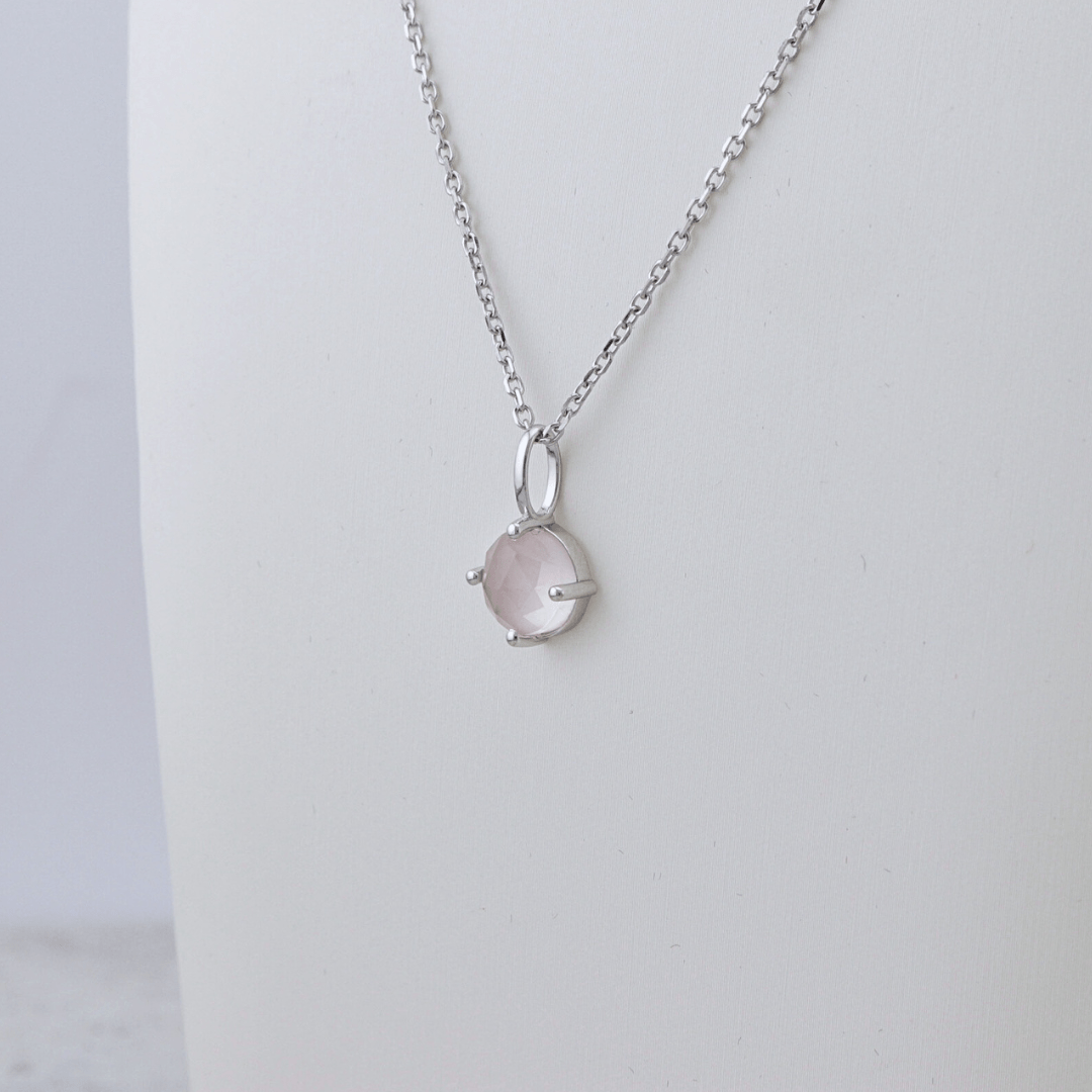 Collier en argent sterling et Quartz rose