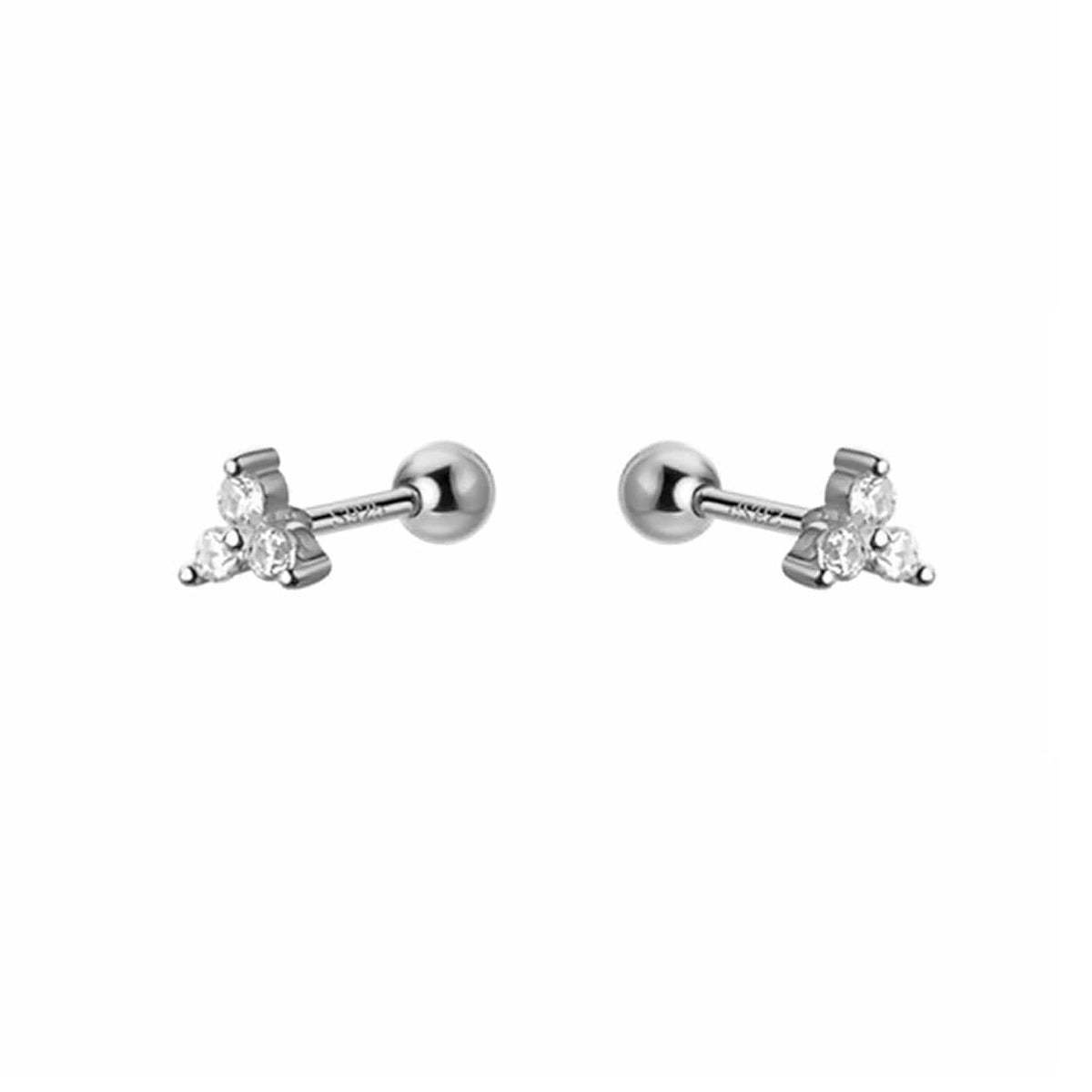 Boucles d'oreilles Trinity en argent sterling